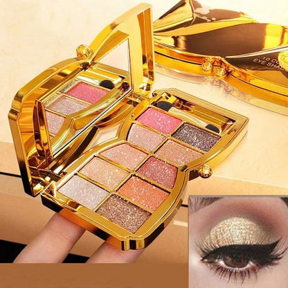 10-Kleurige Glitteroogschaduw Palet – Hoogglans Shimmer Poeder Make-up voor Glamoureuze Oogmake-up – Intense Pigmentatie