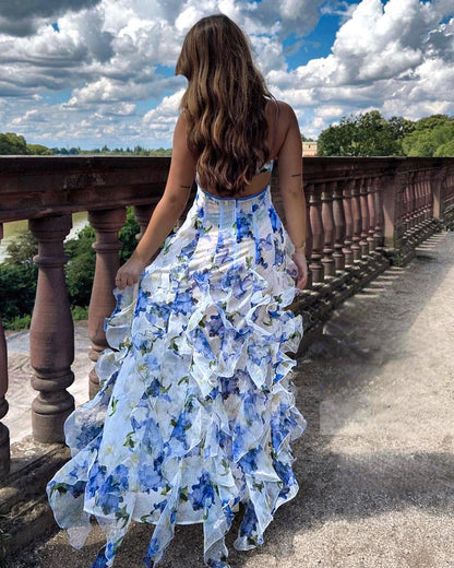 Vrouwelijke Maxi Jurk Bloemenprint Rok Lange Jurk Zomerjurk