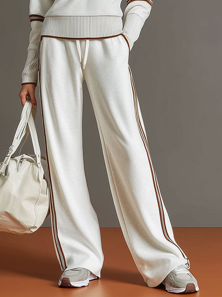 Dames Sportset met Rits Sweater en Wijde Joggingbroek