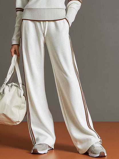 Dames Sportset met Rits Sweater en Wijde Joggingbroek
