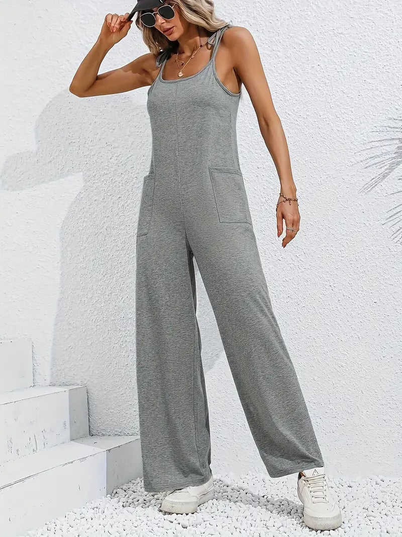 Jumpsuit Zomerjurk Gebreid Casual Korte Mouw