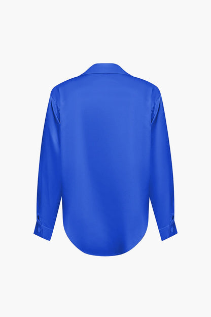 Vrouwelijke Blouse van Satijn Lang Mouw Elegant Model