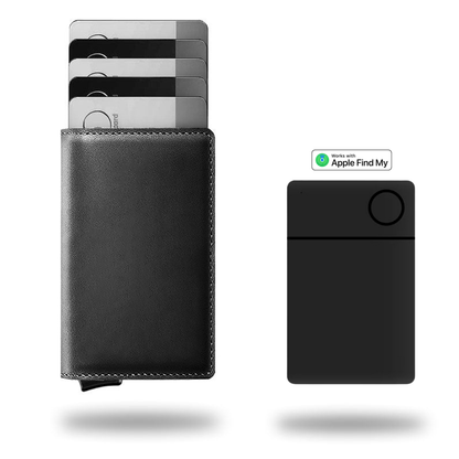 Portemonnee Leer Slim RFID Blokkering 14 Kaarten Aluminium Drukknop Handgemaakt Premium
