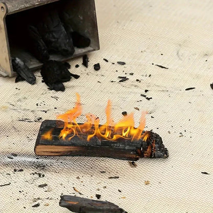 Vuurvaste Mat Hittebestendig 800°C Glasvezel Aluminiumfolie BBQ Vuurkorf Terras Bescherming Opvouwbaar Herbruikbaar Vloer Tuindecoratie