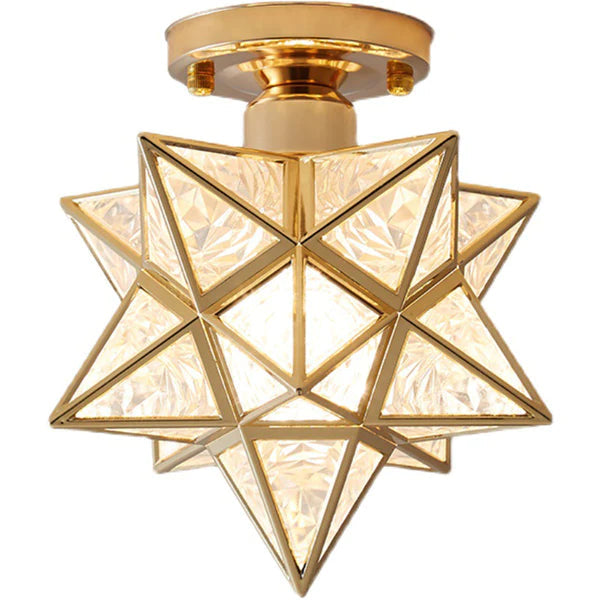 Pinlo stervorm plafondlamp E27 goud hal slaapkamer verlichting geometrisch design plafondlamp modern klassiek compact 20 cm