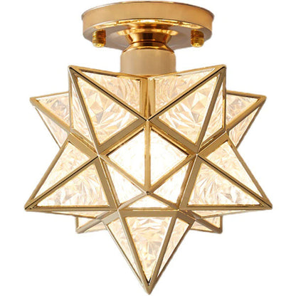 Pinlo stervorm plafondlamp E27 goud hal slaapkamer verlichting geometrisch design plafondlamp modern klassiek compact 20 cm