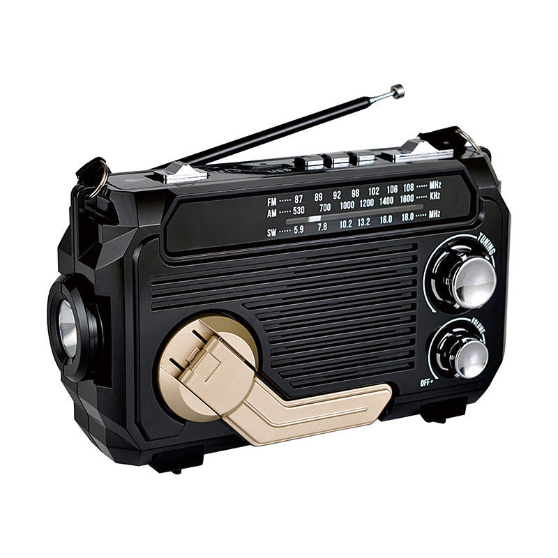 Multifunctionele noodradio op zonne-energie met handdynamo – voor outdoor en thuisgebruik