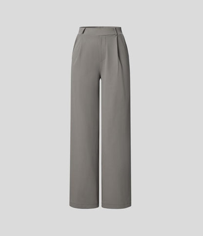 Dames Grote Maten Broek Hoge Taille Zwart Elegance