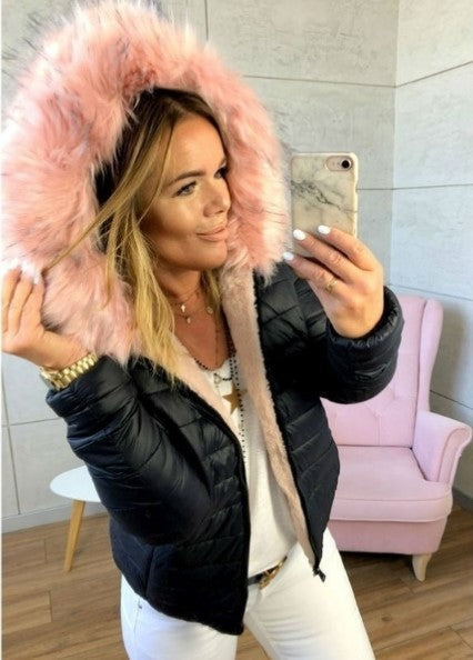 Dames Winterjas Warm Gewatteerd Faux Fur Kapuchon
