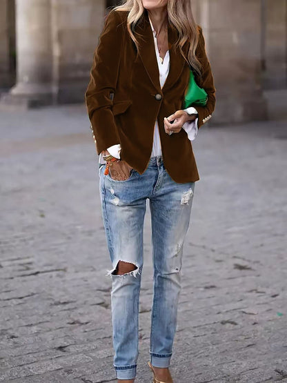 Dames Blazer Fluwelen Stijlvol en Trendy