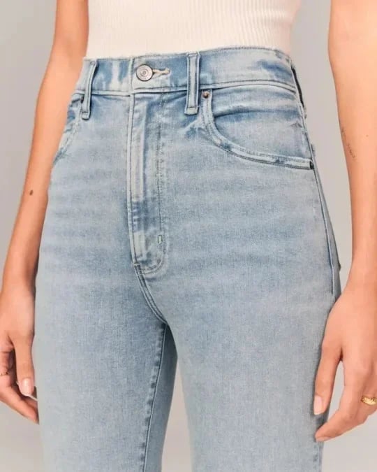 Hoge Taille Jeans Flared Comfortabele Katoen Stretch