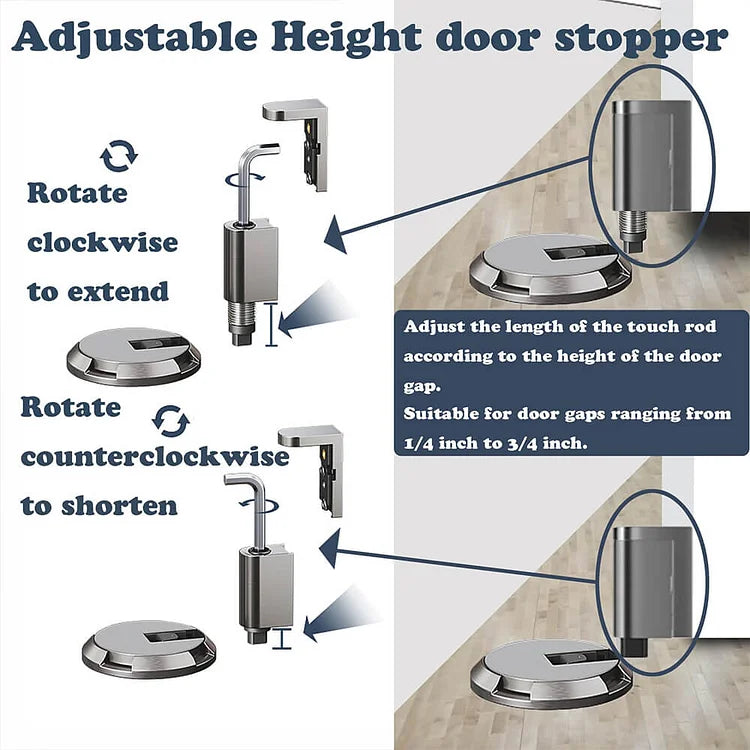 Deurstopper Vloer Push Lock Zinklegering Mechanisch RVS Design