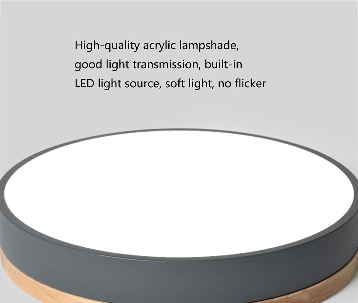Ronde Plafondlamp met LED en Natuurlijk Hout — Scandinavisch Design met Dimfunctie