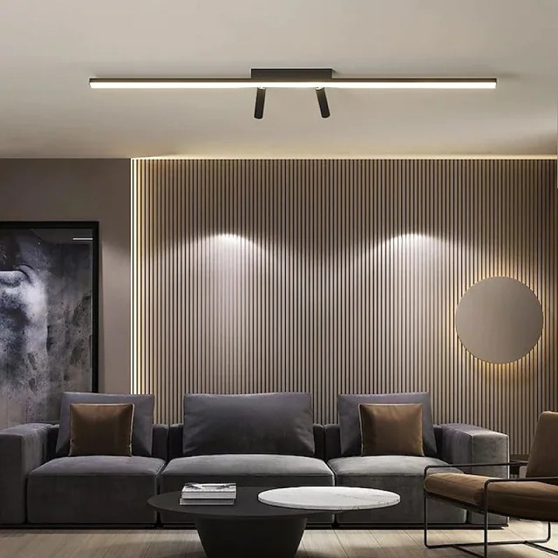Plafondlamp LED Lineair Metaal Siliconen Zwart Verstelbare Spots 80 100cm Slaapkamer