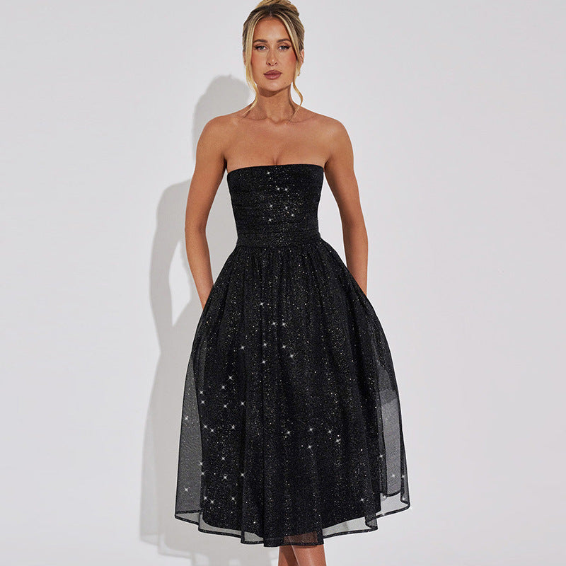 Midi-Jurk met Pailletten Chique en Elegante Vrouwenjurk