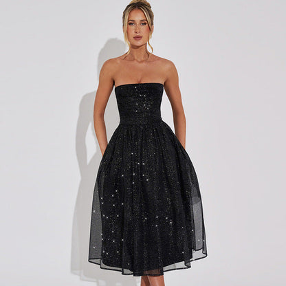 Midi-Jurk met Pailletten Chique en Elegante Vrouwenjurk