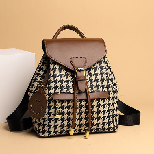 Dames Rugzak Houndstooth Patroon Stijlvol en Veelzijdig - StudioMarella