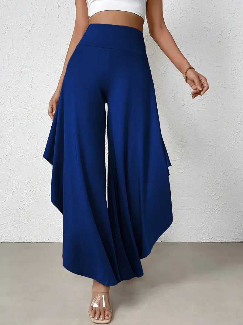Vrouwelijke Wijdbeende Broek Asymmetrische Strik Zoom