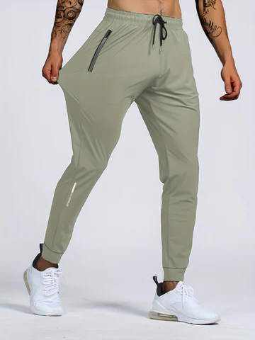 Heren Sportbroek Elastisch met Ritsen en Stretch