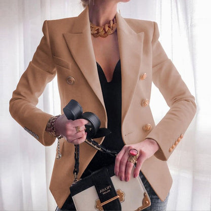 Designer Blazer Heren Getailleerd Dubbele Knopen Luxe Look