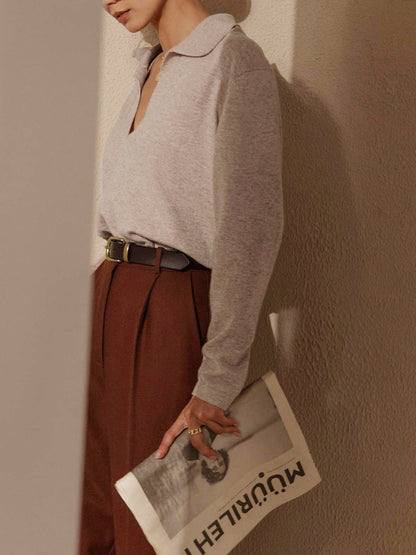 Dames Sweater Gebreid V-hals Collar Slim Fit