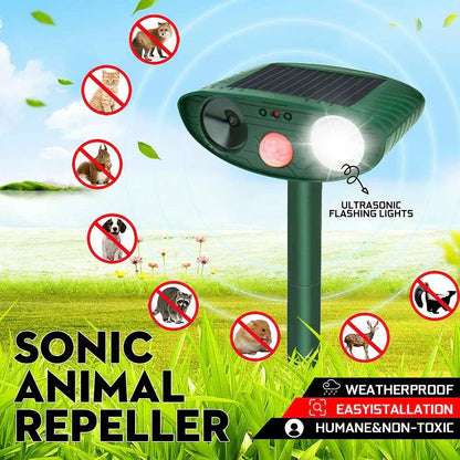 Ultrasonische Dierenverjager Tuin Solar PIR Sensor 110° 18-40 kHz Herten Vossen Katten Honden Vogelverschrikker Bewegingssensor Waterdicht Buiten