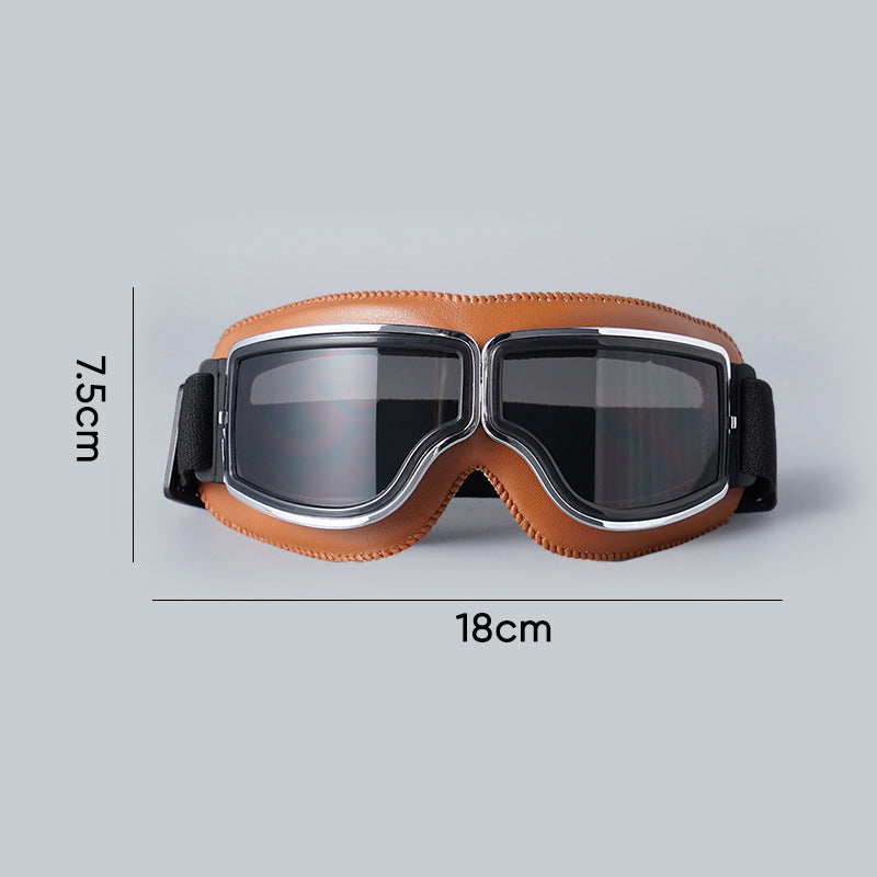 Retro Motorgoggles met Beschermglazen en Verstelbare Band