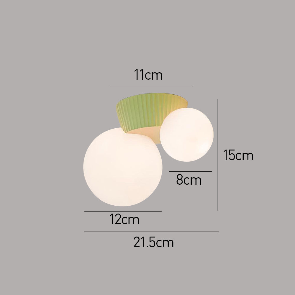 Hanglamp Plafond 2 Lichtbollen Resin Groen Woonkamer Slaapkamer Hal Bollamp Modern Design