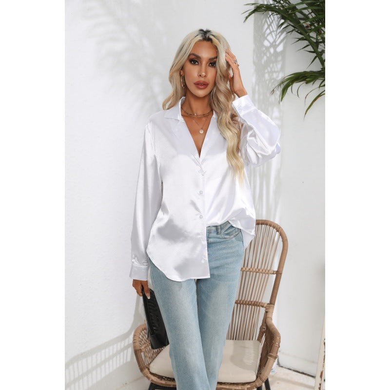 Dames Blouse Elegante Satijn blouse voor Vrouw