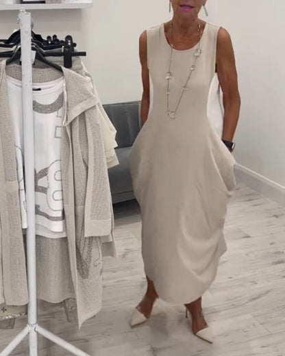 Elegante Jurk Zonder Mouwen voor Vrouw