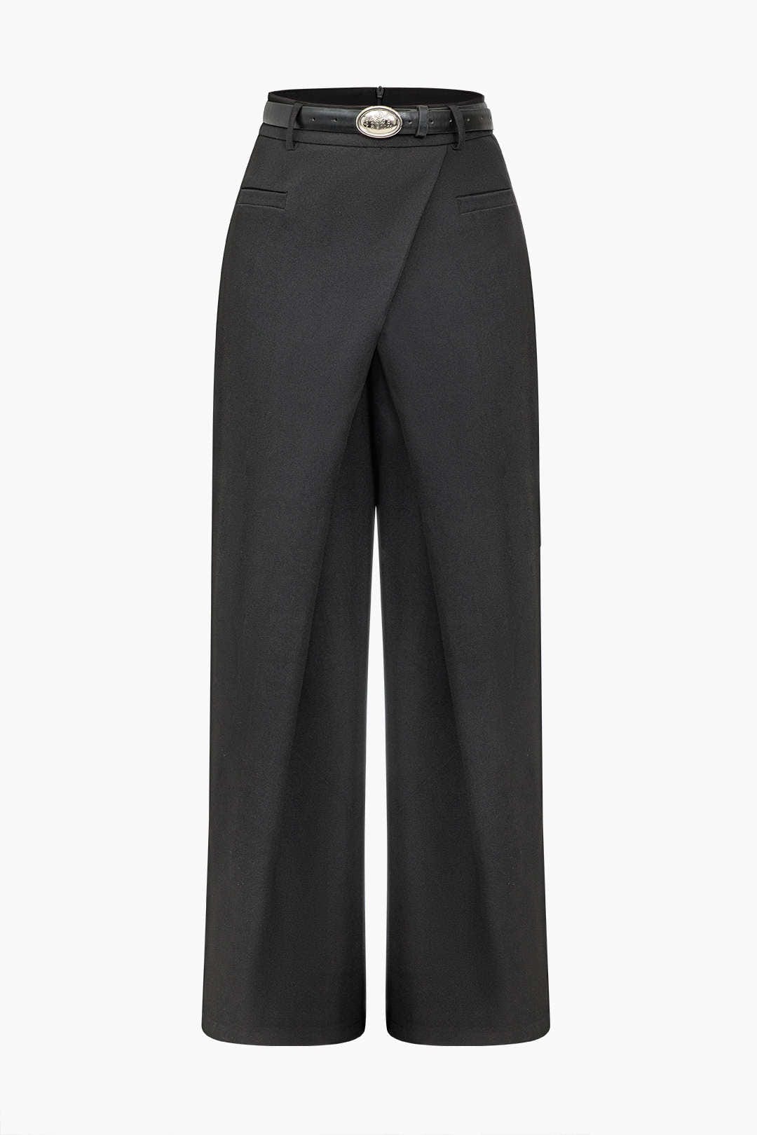 Hoge Taille Broek met Wikkeldetail voor Elegante Vrouwen