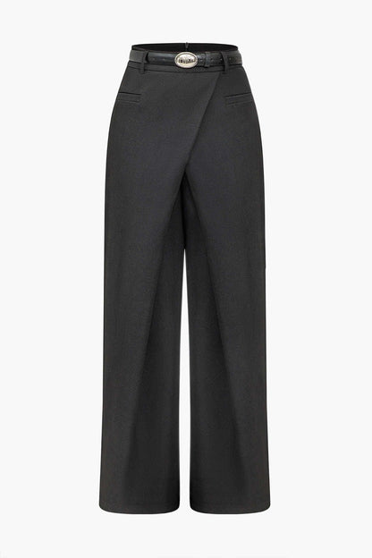 Hoge Taille Broek met Wikkeldetail voor Elegante Vrouwen
