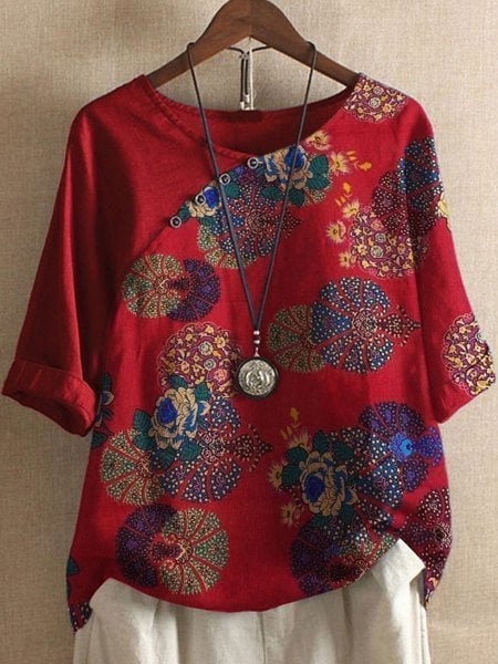 Dames T-Shirt Korte Mouwen met Kitty Print