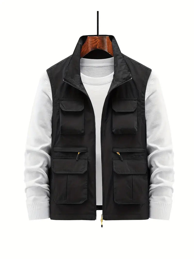 Heren Vest Met Meerdere Zakken Rits Voor Outdoor - StudioMarella