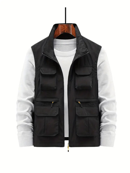 Heren Vest Met Meerdere Zakken Rits Voor Outdoor - StudioMarella