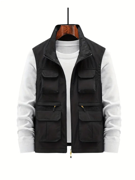 Heren Vest Met Meerdere Zakken Rits Voor Outdoor - StudioMarella