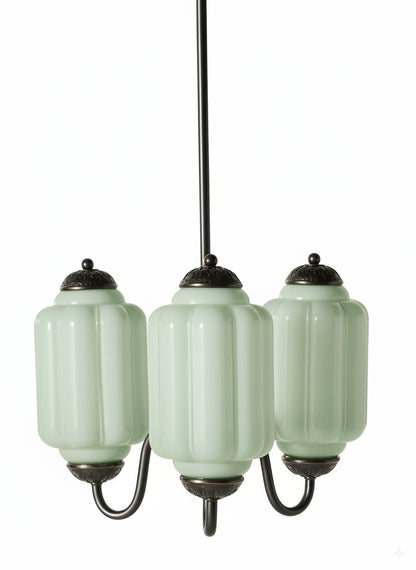 Vintage Melkglazen Hanglamp met Gegolfde Rand – Scandinavische Sfeerverlichting voor Keuken en Slaapkamer