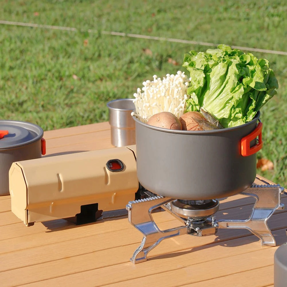 Draagbaar Campingfornuis voor Warme Maaltijden Onderweg – Compact en Opvouwbaar Kookstel – Ideaal voor Kamperen Wandelen Picknick – Aluminium Butaan Propaan Camping Kooktoestel