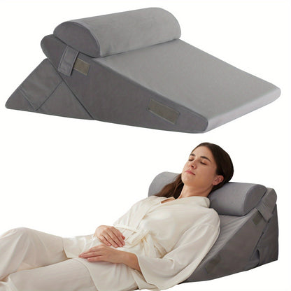 Verstelbaar Wigkussen voor Bed – Premium Memory Foam Ondersteuning Rug Benen Knieën Herstel