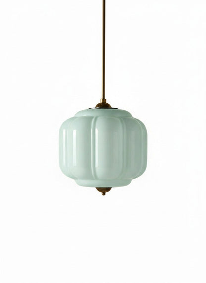 Vintage Melkglazen Hanglamp met Gegolfde Rand – Scandinavische Sfeerverlichting voor Keuken en Slaapkamer