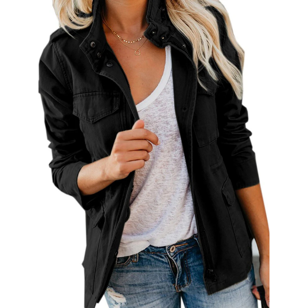 Dames Jas Met Ritssluiting Modern en Stijlvol