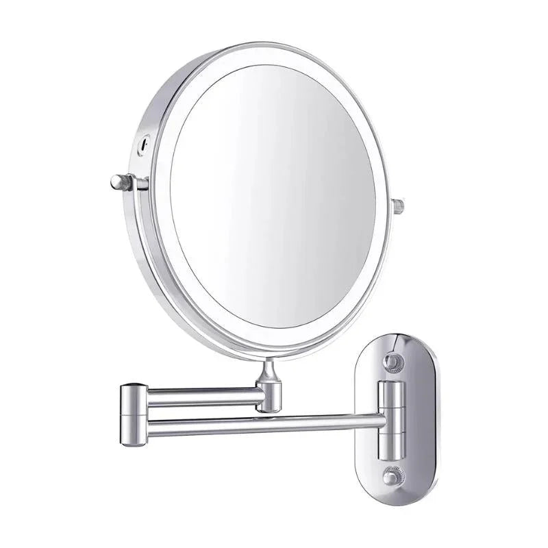Make-upspiegel LED Vergrotend Oplaadbaar Chroom 20cm Wandspiegel 3 Lichtstanden