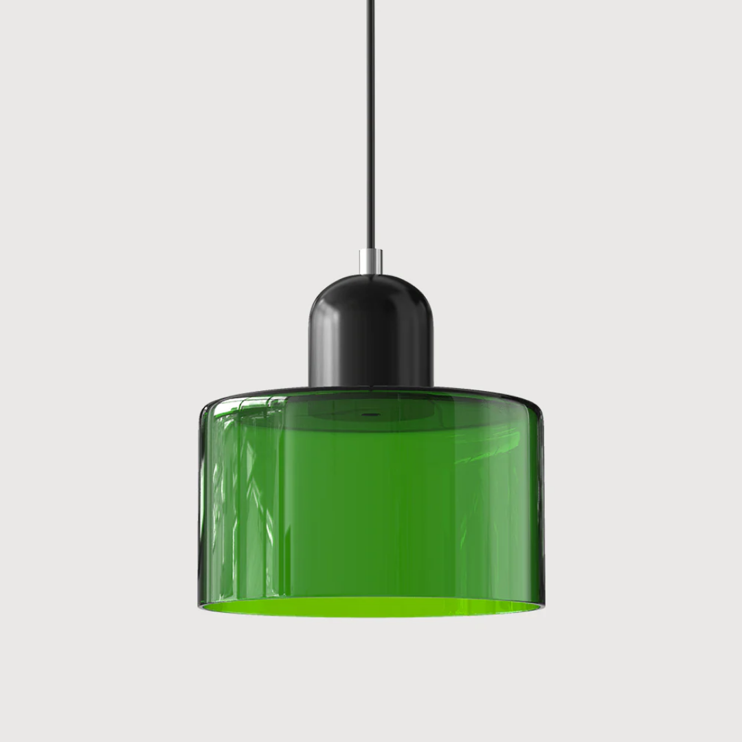 Lismeno Retro Hanglamp Glas 15cm Groen Oranje Eettafel Keuken Vintage Verlichting Compact