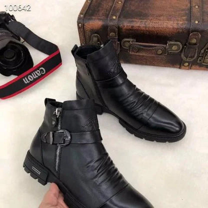 Mannen Laarzen Zwart Leer Italiaans Design