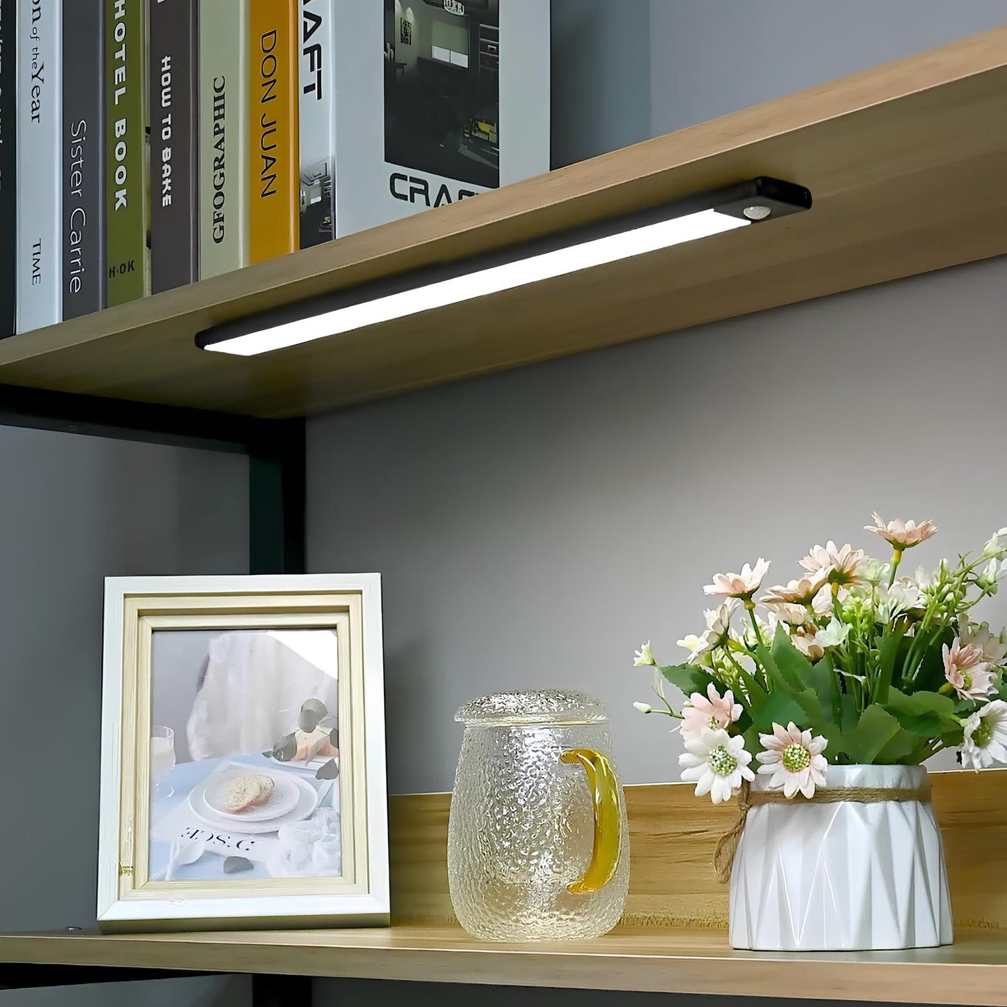 Bewegingssensor Lamp Draadloos ABS Compact Hal Trap Kast Nachtlamp Automatisch Licht USB Oplaadbaar