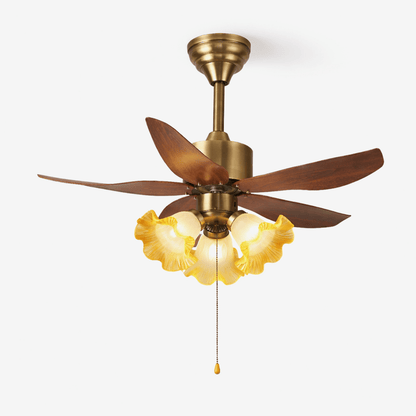 Florence Blossom Plafondventilator met Verlichting 90cm Houtnerf 6-Snelheden DC Motor