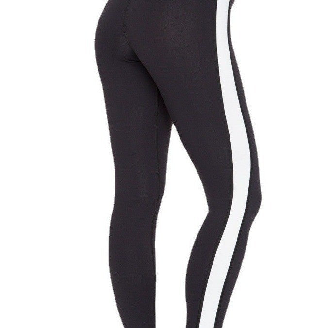 Dames Sportlegging met Contrasterende Strepen Elastisch