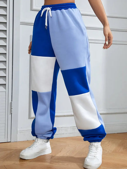 Joggerbroek Met Koord Losse Zittende Broek Kleur Blok