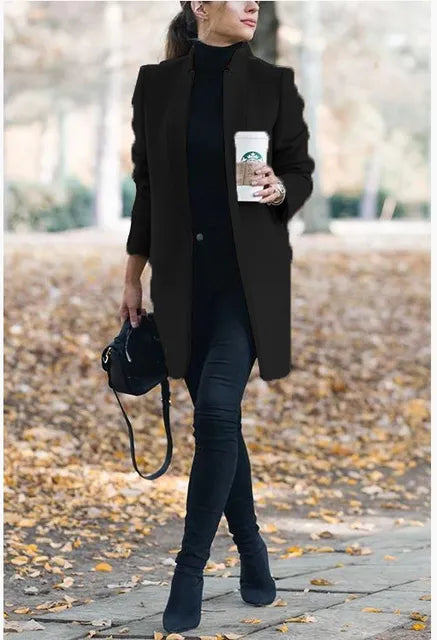 Elegante Lange Coat voor Vrouw - StudioMarella