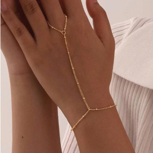 Dames Armband Zilver Fijne Schakels met Ring Elegant - StudioMarella